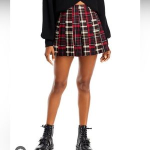 Alice + Olivia Carter Plaid Pleated  Skirt- Size 6